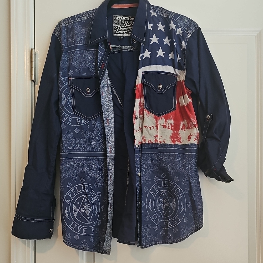 Affliction Navy Blue Women's Top